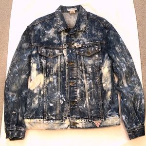 Vintage GUESS L Denim Jacket Custom paint/bleached
